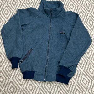 Vintage 80s Patagonia Fleece Full Zip Woolyster Jacket Blue Mens Size Small